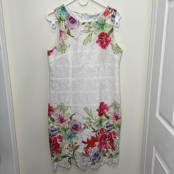 Cleo Unique Floral Sheath Dress Size 12 - Picture 2 of 16